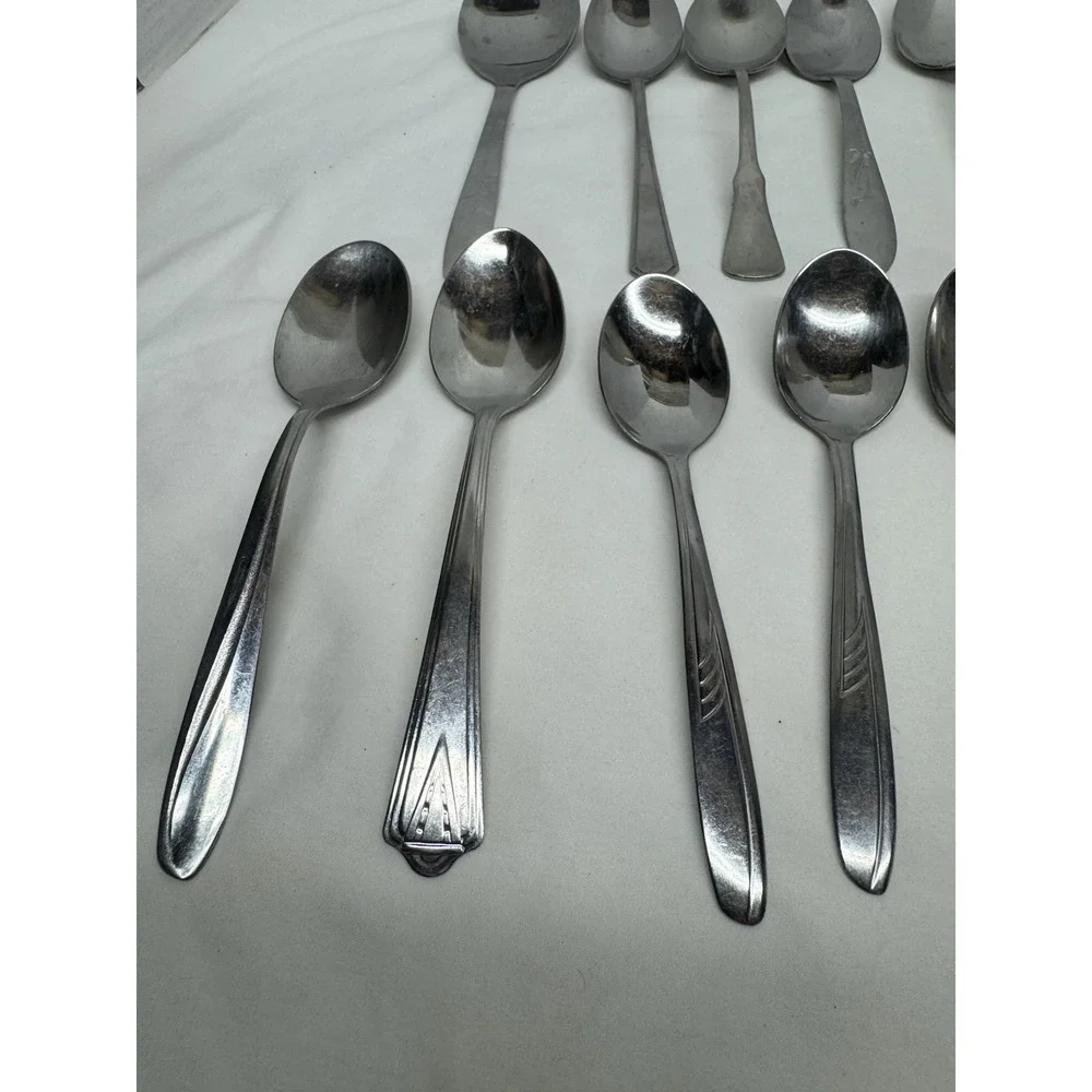 Mixed Lot Of 15 Stainless Steel Serving Spoons Various Brands
